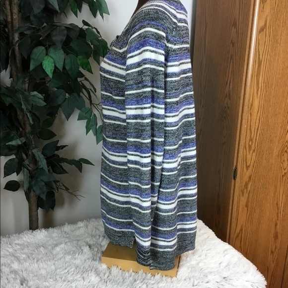 Ruff Hewn XL lace up tie front long sleeve sweater black blue white - Picture 12 of 12